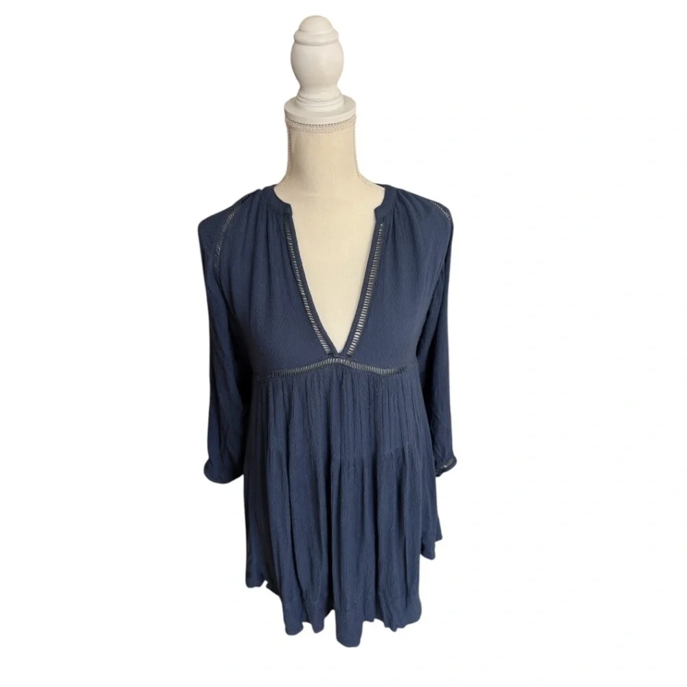 Free People Go Lightly Swing Blue Dress